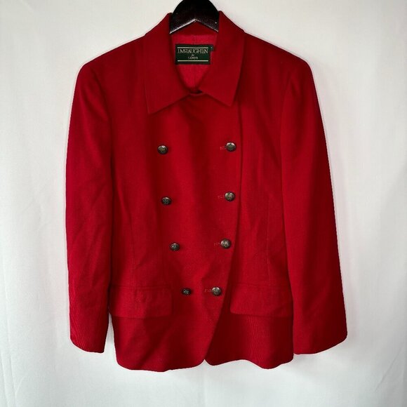 J McLaughlin for Sanyo Women's Vintage Double Breasted Wool Blazer Jacket Size 8 - Picture 1 of 12